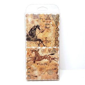 NEW Stone Coasters Southwestern Cave Painting Horses Pictographs 4 Pack USA